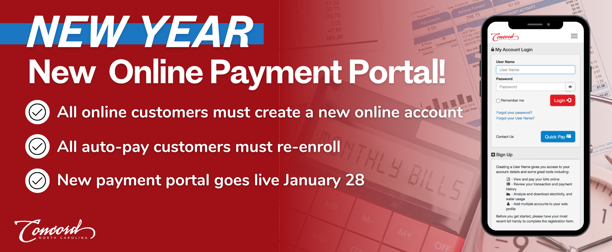 New Online Payment Portal Bill Insert